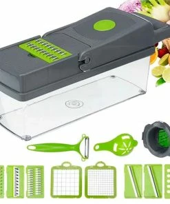 TVTimeDirect 14-Piece Veggie Multi-Function Kitchen Chopper/Slicer -Slices, Dices, And Grates Food