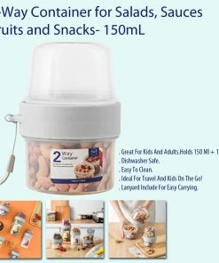 TVTimeDirect 2-Way Container For Salads, Sauces, Fruits And Snacks- 150mL Kitchen