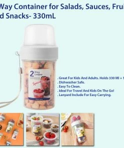 TVTimeDirect 2-Way Container For Salads, Sauces, Fruits And Snacks- 330mL Kitchen