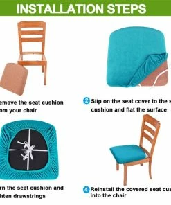 TVTimeDirect Non-Slip Stretchable Seat Cover- Polyester- Blue Houseware