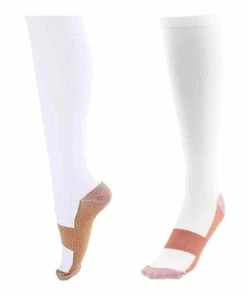 TVTimeDirect Miracle Copper Compression Socks , White (Large/Extra Large) Clothing & Accessories