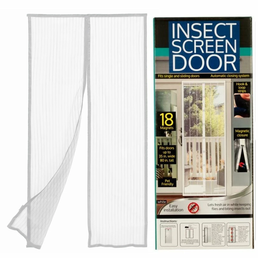 TVTimeDirect Kole Magnetic Screen Door - White (OF984) Houseware 4 TVTimeDirect Kole Magnetic Screen Door - White (OF984) Houseware