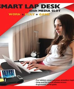 TVTimeDirect Smart Lap Desk With Media Slot (Black) School And Office Supplies