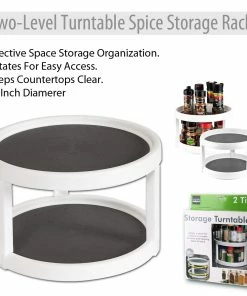TVTimeDirect Kitchen Two-Level Turntable Spice Storage Rack