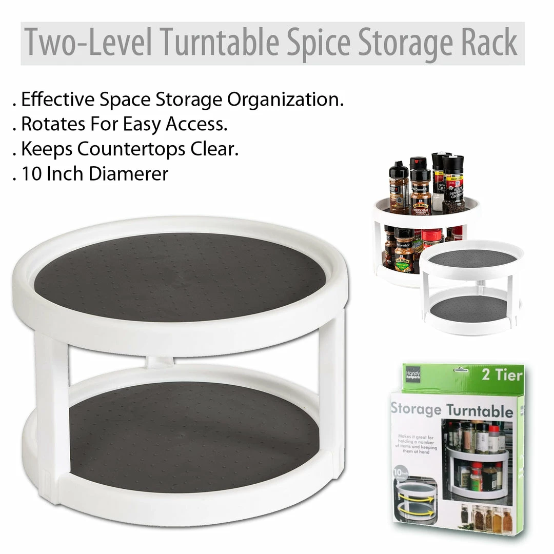 TVTimeDirect Kitchen Two-Level Turntable Spice Storage Rack 3 TVTimeDirect Kitchen Two-Level Turntable Spice Storage Rack