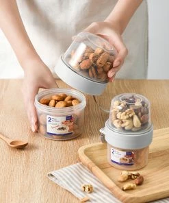 TVTimeDirect 2-Way Container For Salads, Sauces, Fruits And Snacks- 360mL Kitchen