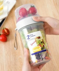 TVTimeDirect 2-Way Container For Salads, Sauces, Fruits And Snacks- 330mL Kitchen