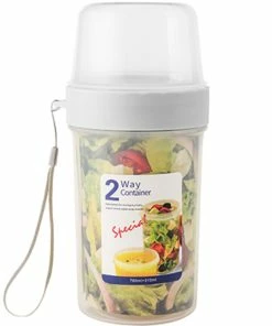 TVTimeDirect 2-Way Container For Salads, Sauces, Fruits And Snacks- 760 ML Kitchen