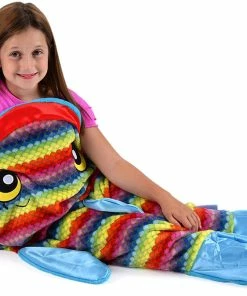 TVTimeDirect Bed & Bath Snuggie Tails Blanket - Rainbow Fish - Deluxe