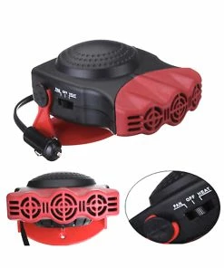 TVTimeDirect Car Heater Portable Heating Cooling Fan Defroster (2-in-1,12V 150W 3 Outlet