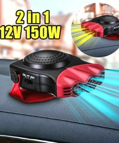TVTimeDirect Car Heater Portable Heating Cooling Fan Defroster (2-in-1,12V 150W 3 Outlet