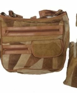 TVTimeDirect Patchwork Suede Shoulder Bag Set W/ Gloves, Umbrella And Coin Purse Clothing & Accessories