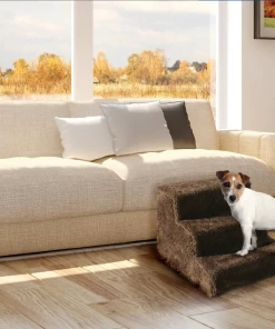 TVTimeDirect 3 Step Dog Staircase (Brown) Pets