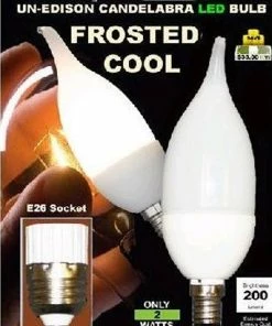 TVTimeDirect Outdoor & Garden MiracleLED 604500 Ultra Saver 2-Watt Candelabra Frosted Cool Bulb