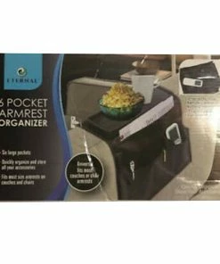TVTimeDirect Eternal 6 Pocket Armrest Organizer Remote Reading Glasses Food
