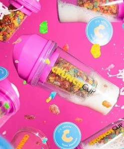 TVTimeDirect The CrunchCup - A Portable Cereal Cup - Pink Kitchen