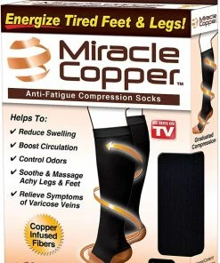 TVTimeDirect Miracle Copper Compression Socks (Ribbed Deluxe Cushion) S/M Health & Beauty