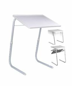 TVTimeDirect Adjustable Folding Table (White) Houseware