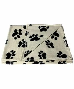 TVTimeDirect Pets Fleece Paw Print Pet Blanket (Grey)