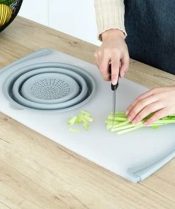 TVTimeDirect Kitchen Over The Sink Cutting Board With Strainer 16 TVTimeDirect Kitchen Over The Sink Cutting Board With Strainer