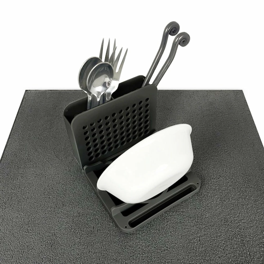 TVTimeDirect Dish Drying Mat With 3 Section Rack 7 TVTimeDirect Dish Drying Mat With 3 Section Rack