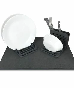 TVTimeDirect Dish Drying Mat With 3 Section Rack 15 TVTimeDirect Dish Drying Mat With 3 Section Rack