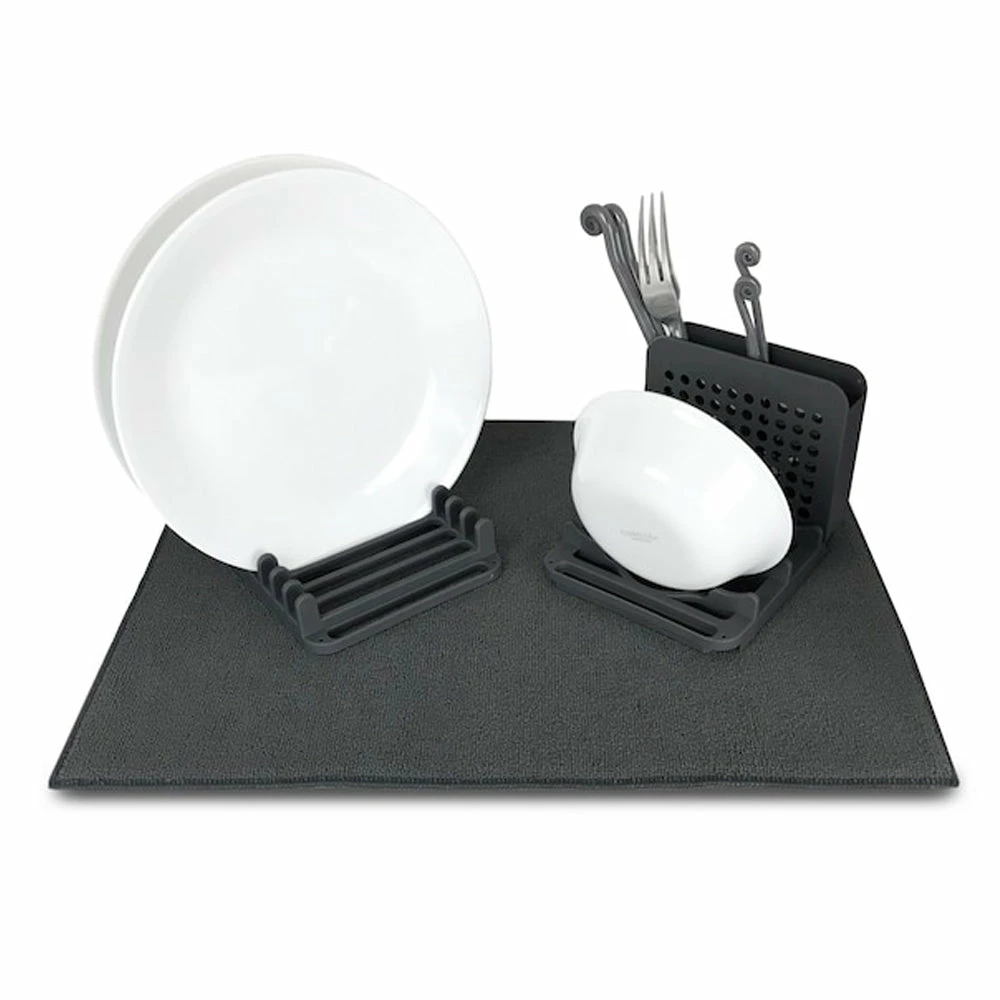 TVTimeDirect Dish Drying Mat With 3 Section Rack 9 TVTimeDirect Dish Drying Mat With 3 Section Rack