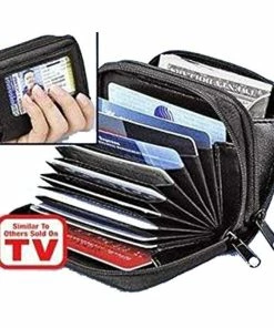 TVTimeDirect Clothing & Accessories Accordian Style Credit Card Wallet (Black)