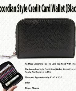 TVTimeDirect Clothing & Accessories Accordian Style Credit Card Wallet (Black)