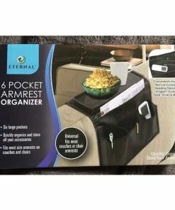 TVTimeDirect Eternal 6 Pocket Armrest Organizer Remote Reading Glasses Food