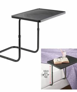 TVTimeDirect Multi-Purpose Adjustable Bedside Table (Black) OD407 Bed & Bath
