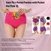 TVTimeDirect Aunt Flo's Period Panties With Pocket- Hot Pink- XL
