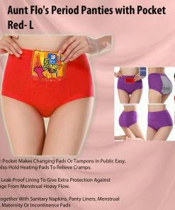 TVTimeDirect Aunt Flo's Period Panties With Pocket- Red- L