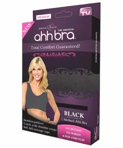 TVTimeDirect Ahh Bra - Women's Seamless Leisure Bra (Black, Large) Bust: 38-40