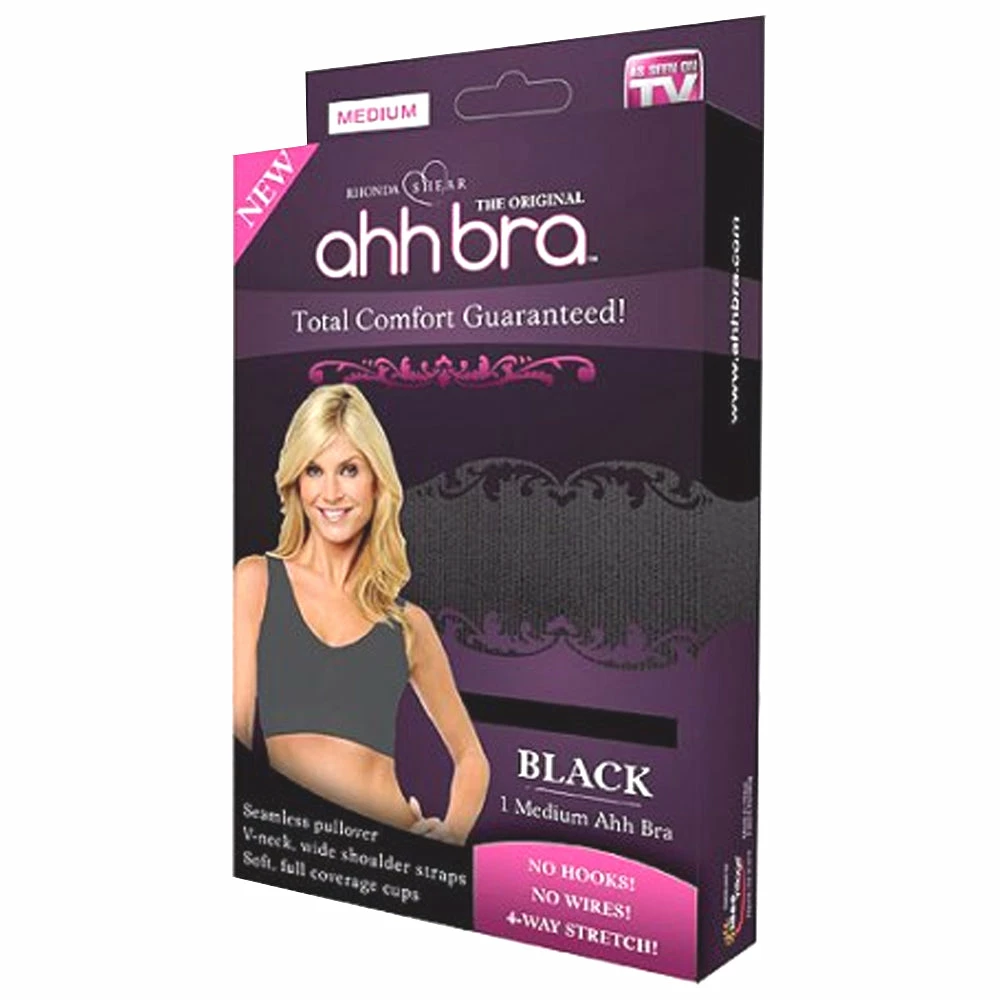 TVTimeDirect Ahh Bra - Women's Seamless Leisure Bra (Black, Large) Bust: 38-40 4 TVTimeDirect Ahh Bra - Women's Seamless Leisure Bra (Black, Large) Bust: 38-40