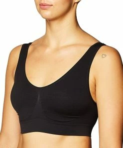 TVTimeDirect Ahh Bra - Women's Seamless Leisure Bra (Black, Large) Bust: 38-40 7 TVTimeDirect Ahh Bra - Women's Seamless Leisure Bra (Black, Large) Bust: 38-40