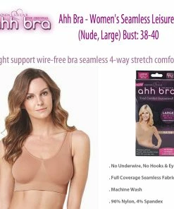 TVTimeDirect Ahh Bra - Women's Seamless Leisure Bra (Nude, Large) Bust: 38-40