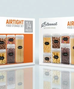 TVTimeDirect Airtight Food Storage Set (7 Containers, 7 Lids) Kitchen