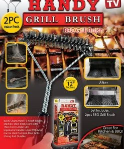 TVTimeDirect Handy Grill Brush - For Cleaning Barbecue - 2 Pack Houseware