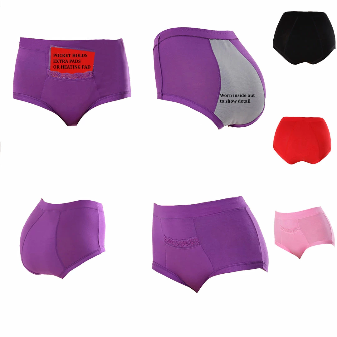 TVTimeDirect Aunt Flo's Period Panties With Pocket Purple 2 XL Clothing & Accessories 5 TVTimeDirect Aunt Flo's Period Panties With Pocket Purple 2 XL Clothing & Accessories