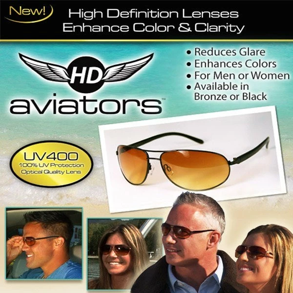 TVTimeDirect HD Vision Aviators Sunglasses, Bronze (Single) 3 TVTimeDirect HD Vision Aviators Sunglasses, Bronze (Single)