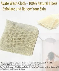 TVTimeDirect Ayate Wash Cloth - 100% Natural Fibers - Exfoliate And Renew Your Skin Bed & Bath