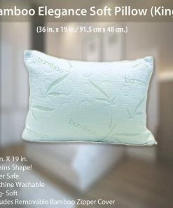 TVTimeDirect Bed & Bath Bamboo Elegance Soft Pillow (King) - 36 In. X 19 In.