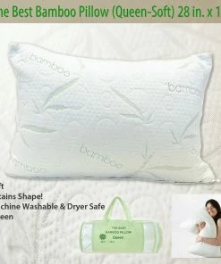 TVTimeDirect The Best Bamboo Pillow (Queen-Soft) 28 In. X 19 In. Houseware