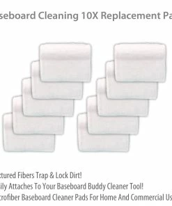 TVTimeDirect Baseboard Cleaning 10X Replacement Pads- 10 Pack Of Microfiber Outdoor & Garden