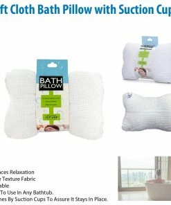 TVTimeDirect Soft Cloth Bath Pillow With Suction Cups