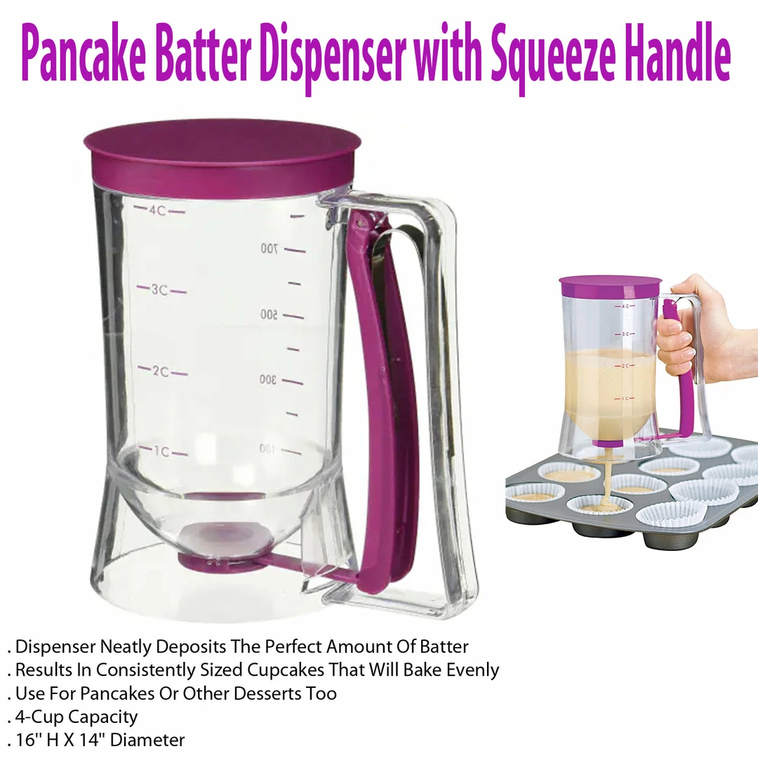 TVTimeDirect Pancake Batter Dispenser With Squeeze Handle Kitchen 3 TVTimeDirect Pancake Batter Dispenser With Squeeze Handle Kitchen