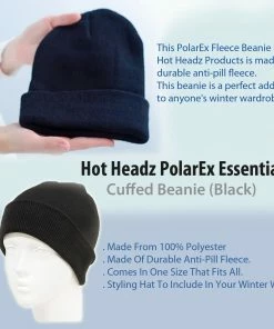 TVTimeDirect Hot Headz PolarEx Essentials- Cuffed Beanie (Black)