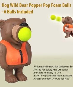 TVTimeDirect Hog Wild Bear Popper Pop Foam Balls Up To 20 Feet - 6 Balls Included - Age 4+ Toys & Games