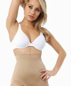 TVTimeDirect Belvia Slimming Tummy Control Shaping Briefs (Beige) Large